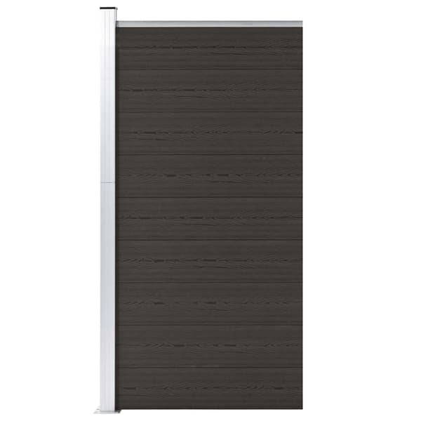 Staketpanel WPC 95x186 cm svart