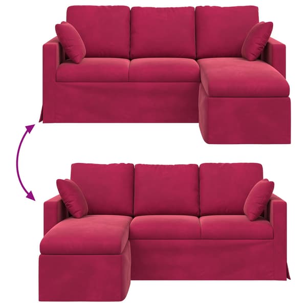 Soffa Vinröd 178 x 134 x 80 cm Sammet