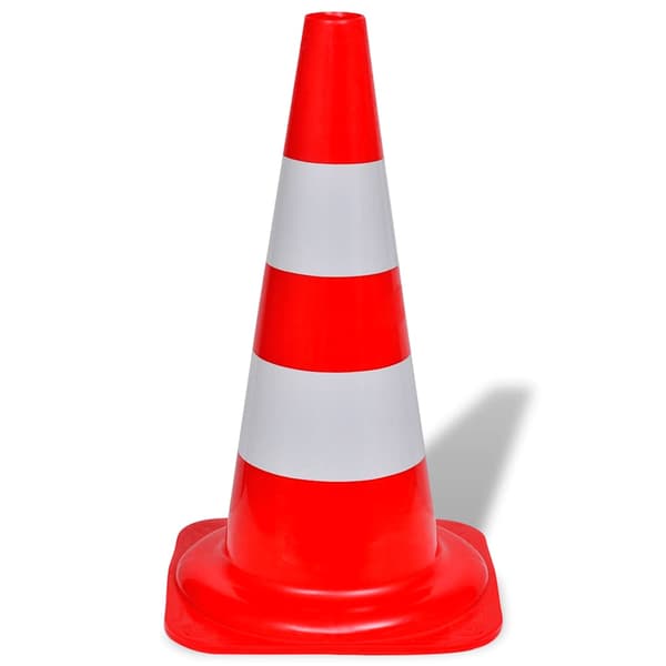 10 Trafikkoner röd och vit 50 cm