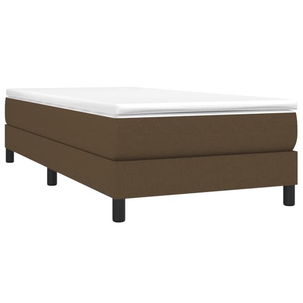 Boxspring-sängram mörkbrun 90x190 cm tyg