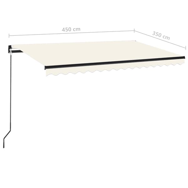 Markis manuellt infällbar 450x350 cm gräddvit