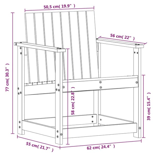 Trädgårdsstol 62x56x77 cm massiv douglasträ