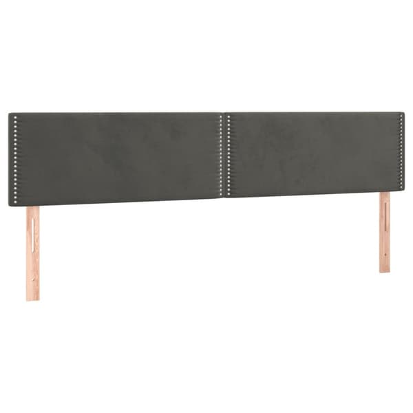 Ramsäng med madrass mörkgrå 200x200 cm sammet