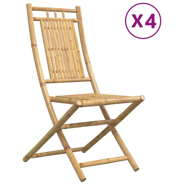 Hopfällbara trädgårdsstolar 4 st 46x66x99 cm bambu