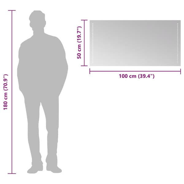 Badrumsspegel LED 100x50 cm