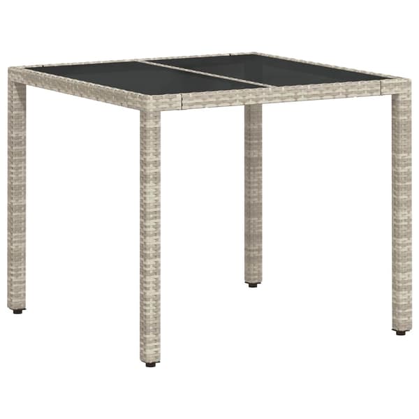 Trädgårdsmöbelset 5 pcs Ljusgrå konstrotting