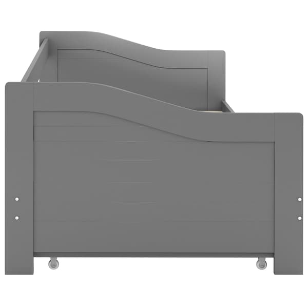 Bäddsoffa ram utan madrass grå 90x200 cm