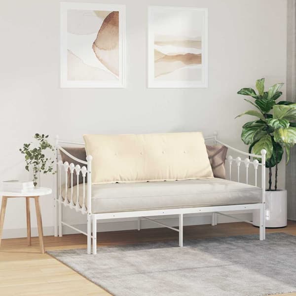 Ryggkudde Gräddvit 120 x 50 cm Kordread tyg