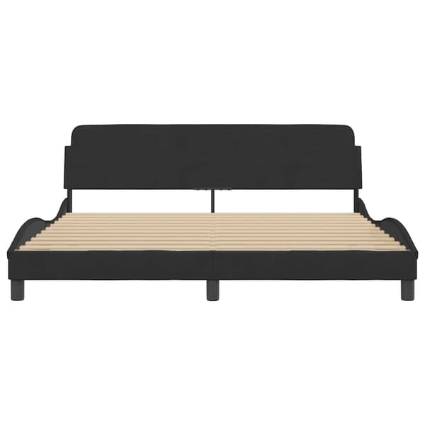 Bed Frame "Dover" Black 180x200 cm Velvet