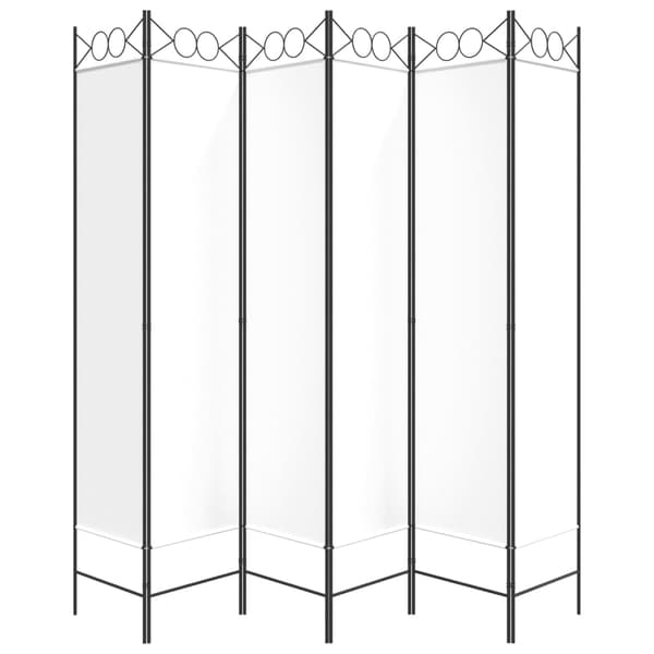 Rumsavdelare 6 paneler vit 240x200 cm tyg