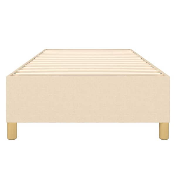 Boxspring-sängram gräddvit 100x200 cm tyg