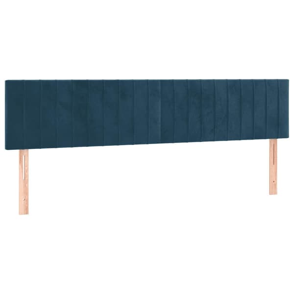 Ramsäng med madrass mörkblå 200x200 cm sammet