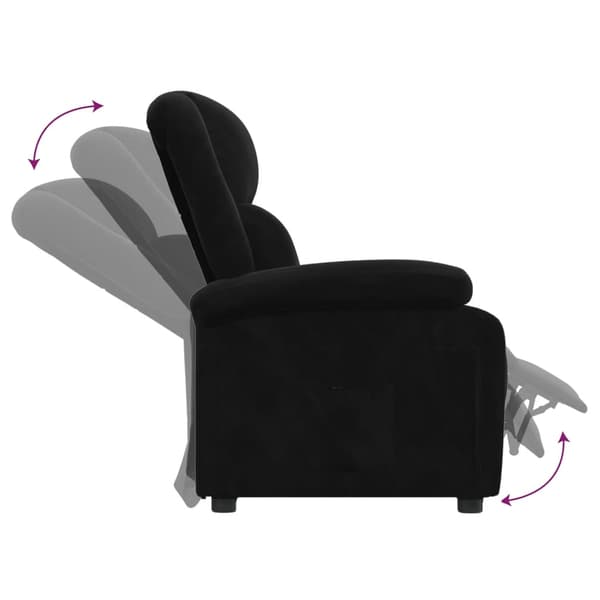Reclinerfåtölj svart sammet