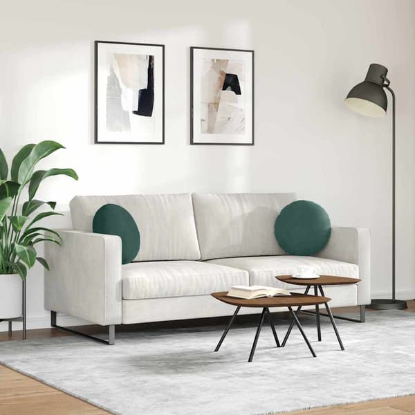 Sittkuddar 2 pcs Mörkgrön Ø 40 x 13 cm Sammet