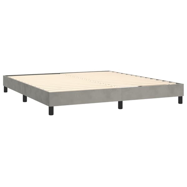 Boxspring-sängram ljusgrå 160x200 cm sammet