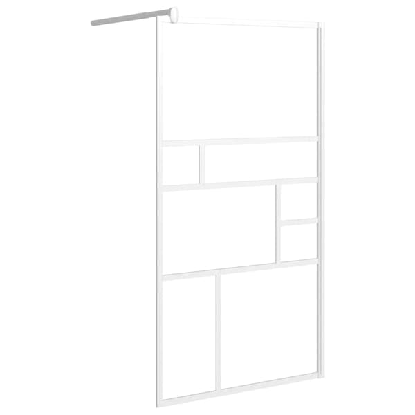 Duschvägg 100x195 cm ESG-glas vit