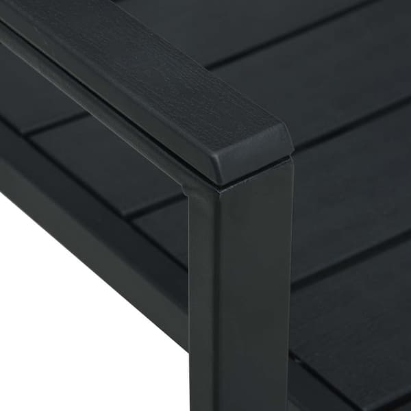 Trädgårdsstolar 4 st svart HDPE träutseende