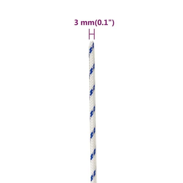 Båtlina vit 3 mm 100 m polypropylen