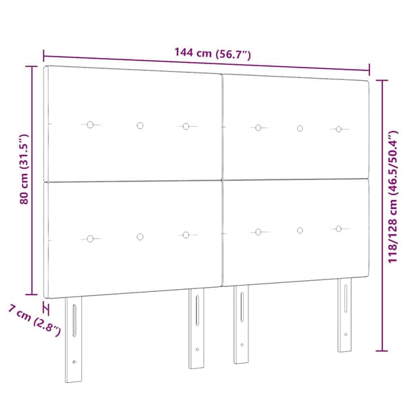 Huvudgavel Rosa 144 cm Sammet