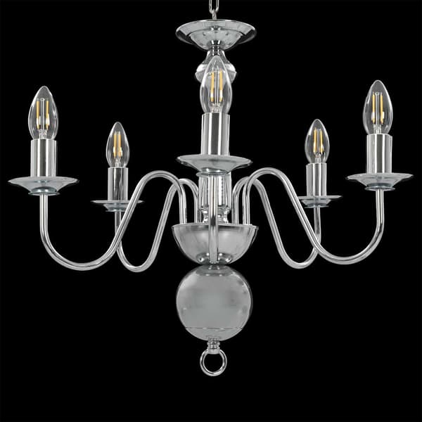 Takkrona silver 5 x E14-glödlampor
