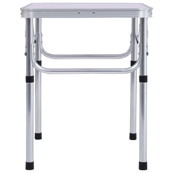 Hopfällbart campingbord vit aluminium 60x45 cm