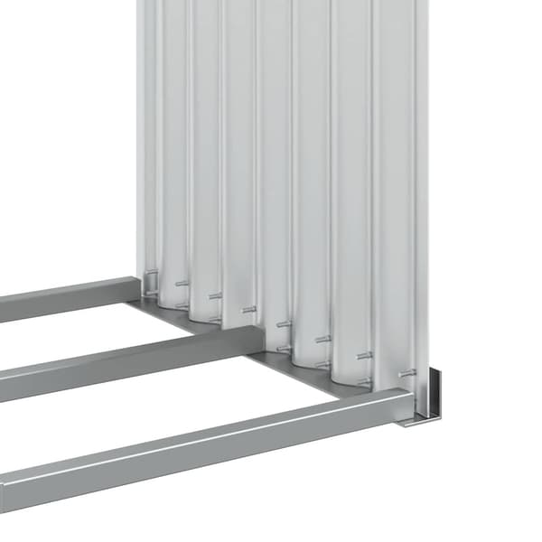 Vedställ silver 120x45x140 cm galvaniserat stål