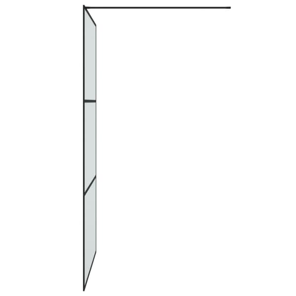 Duschvägg svart 115x195 cm halvfrostat ESG-glas