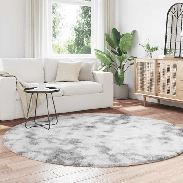 Ryamatta med lång lugg NAVARRA silvergrå 200x200 cm polyester