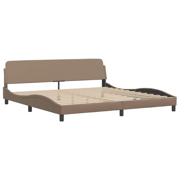 Bed Frame "Dover" Cappuccino 200x200 cm Faux Leather