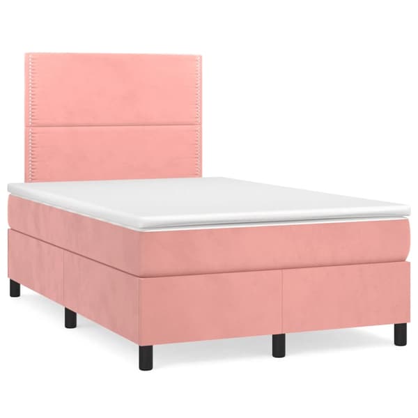 Ramsäng med madrass rosa 120x200 cm sammet