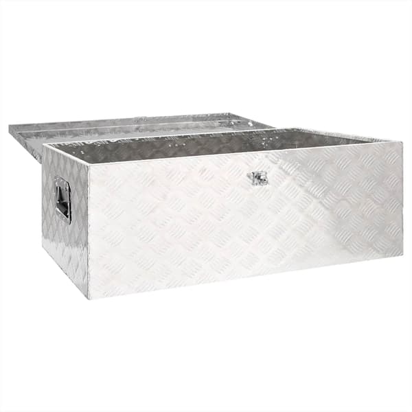 Förvaringslåda silver 100x55x37 cm aluminium