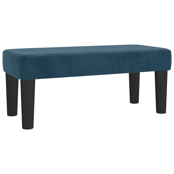 Ramsäng med madrass mörkblå 100x200 cm sammet