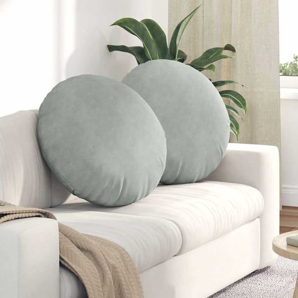 Sittkuddar 2 pcs Ljusgrå Ø60 x 21 cm Sammet