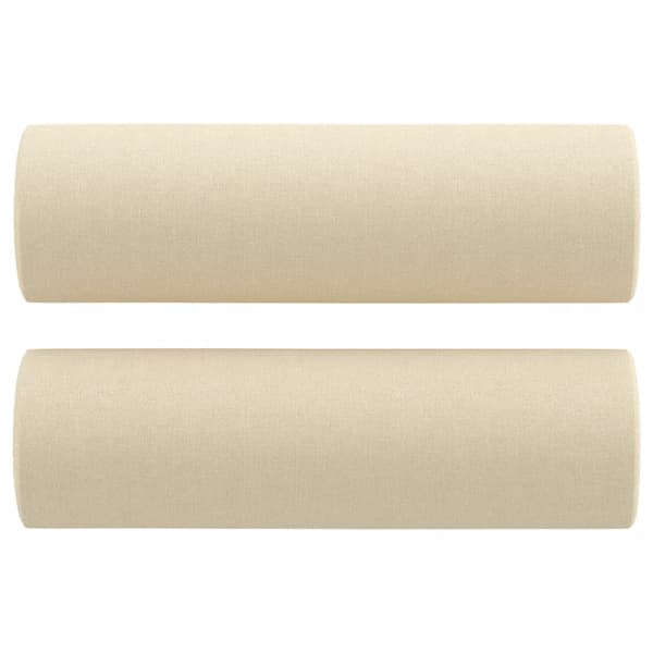 2-sits soffa med prydnadskuddar gräddvit 120 cm tyg