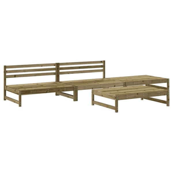 Loungegrupp med dynor 4 delar impregnerad furu