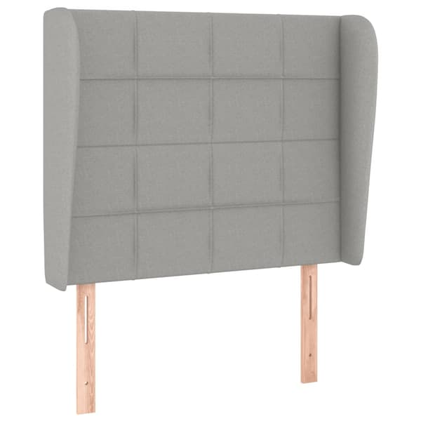 Ramsäng med madrass ljusgrå 90x200 cm tyg