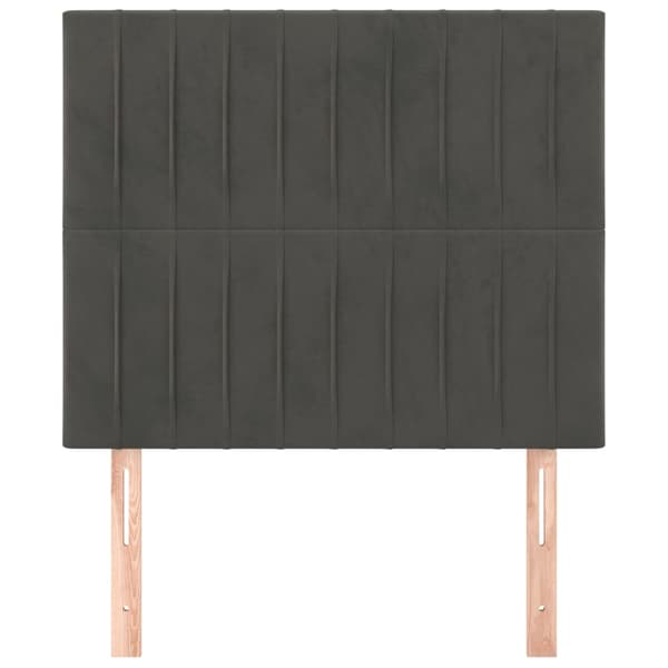 Sänggavel mörkgrå 90x5x118/128 cm sammet