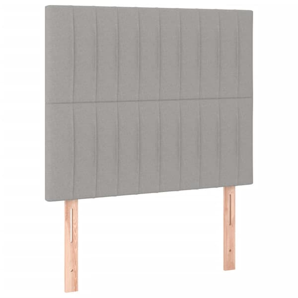 Ramsäng med madrass ljusgrå 90x200 cm tyg