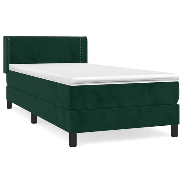 Ramsäng med madrass mörkgrön 80x200 cm sammet