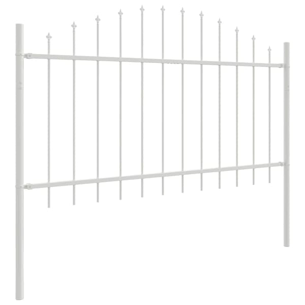 Trädgårdsstängsel 4 pcs Vit 170 x 140 cm Pulverlackerat stål