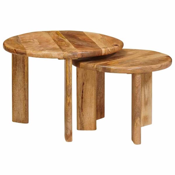 Nesting Kaffe Bord 2 pcs Brun Massivt mangoträ