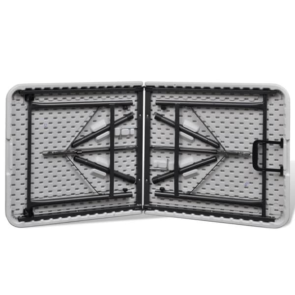 Hopfällbart trädgårdsbord 122 cm HDPE vit