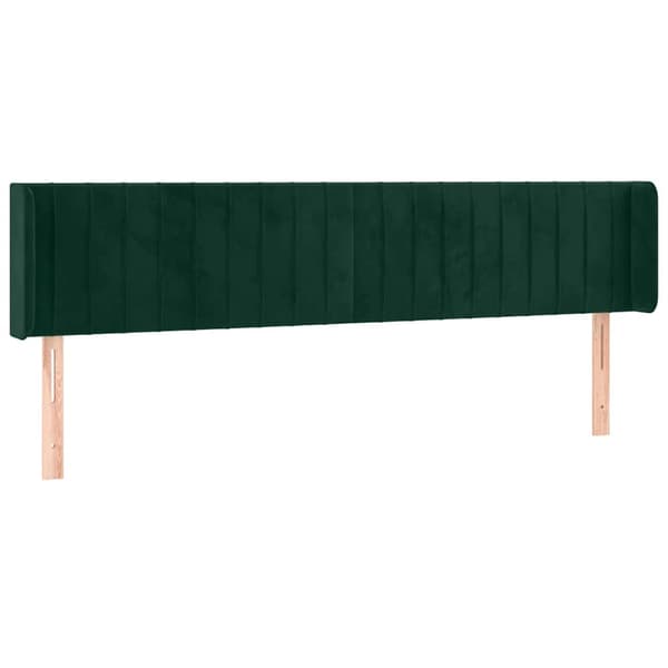 Sänggavel LED mörkgrön 203x16x78/88 cm sammet