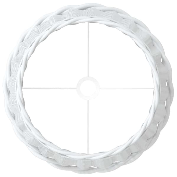 Lampskärm vit Ø45x28 cm korgmaterial