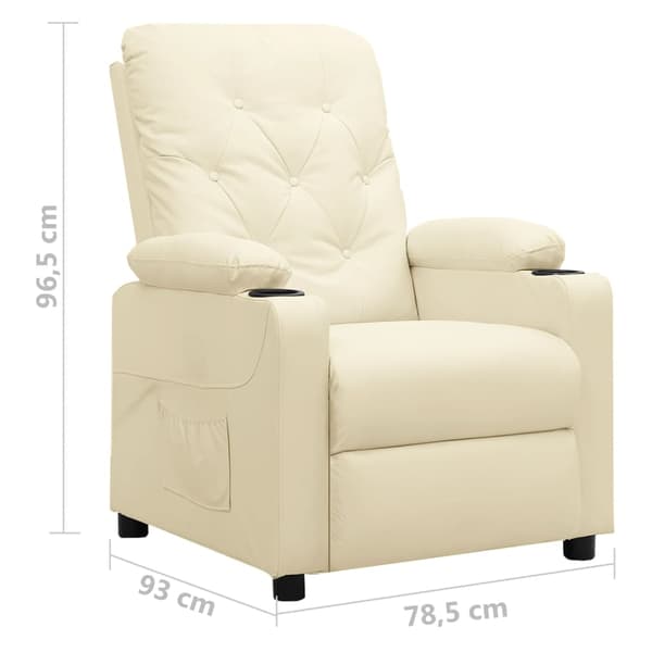 Reclinerfåtölj gräddvit konstläder
