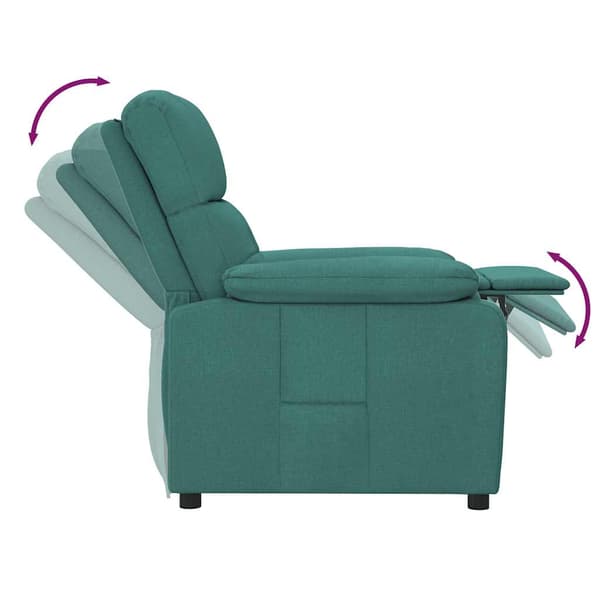 Reclinerfåtölj mörkgrön tyg