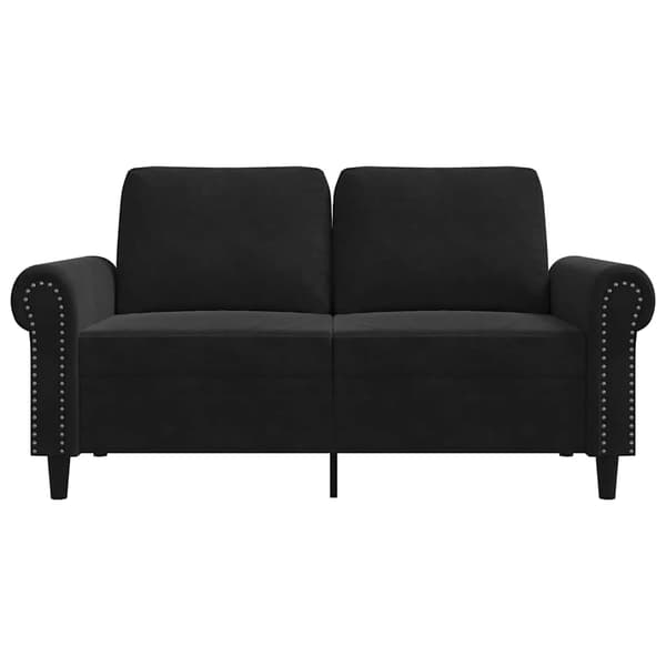 2-sitssoffa ljusgrå Svart 120 cm sammet