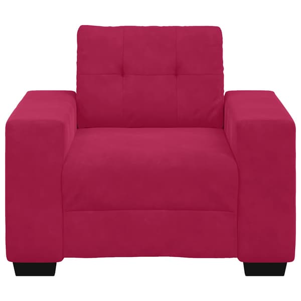 Soffstol vinröd 100x78x80 cm sammet