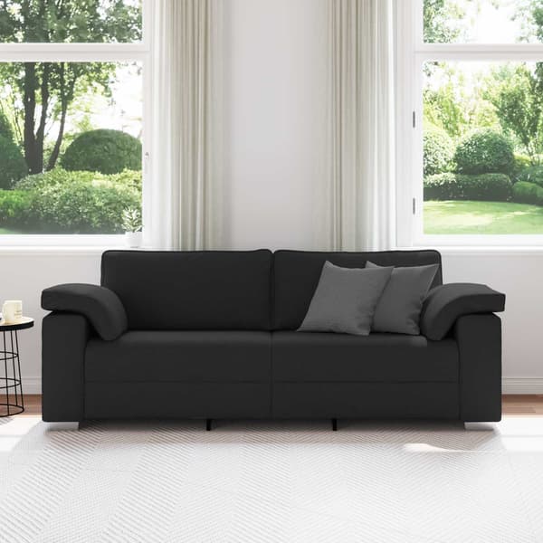 3-Sits soffa Svart 220 cm tyg