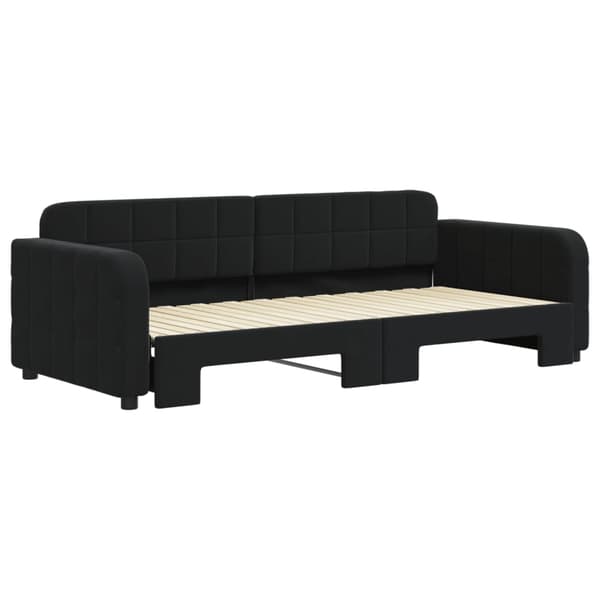 Dagbädd utdragbar svart 90x200 cm sammet